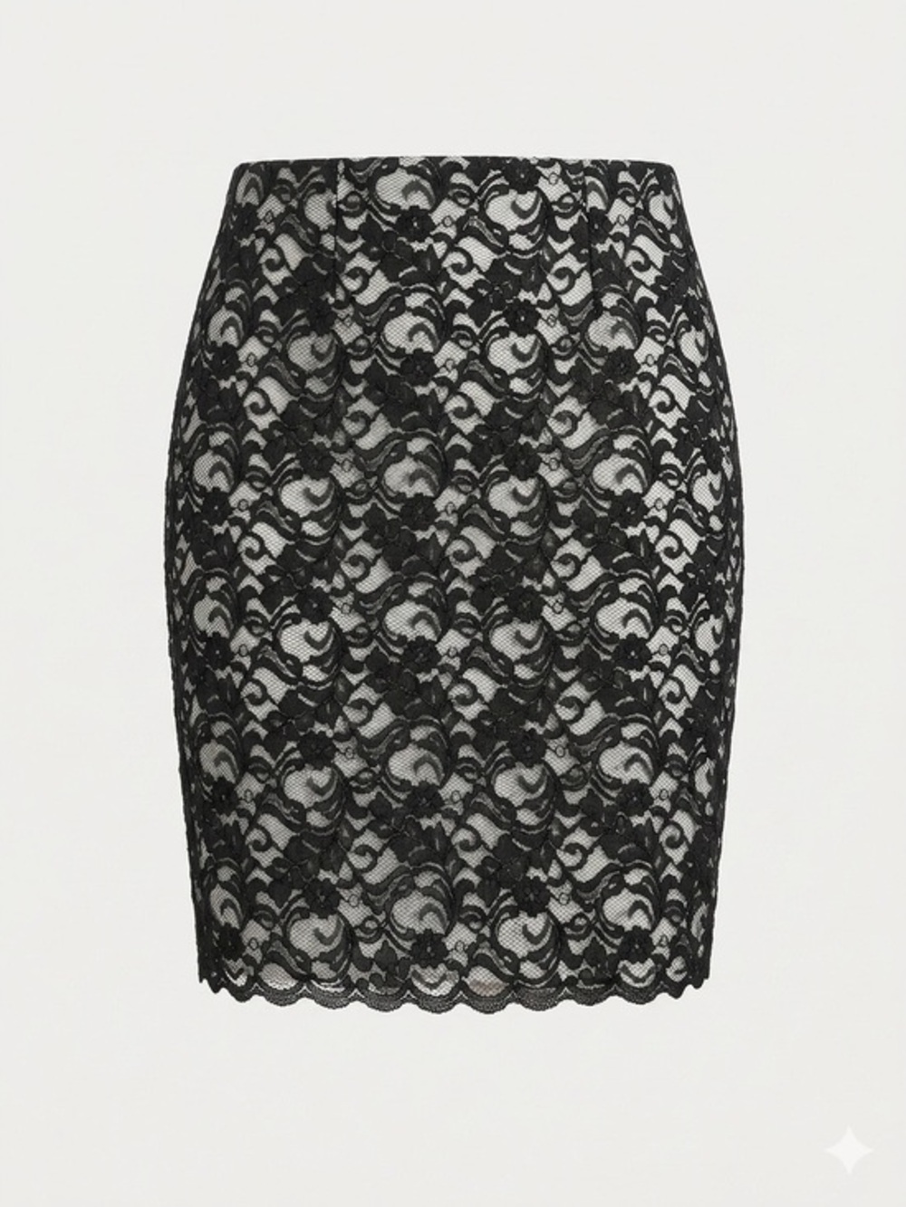 Spenser Jeremy Black Floral Lace Pencil Skirt-size 6-EUC